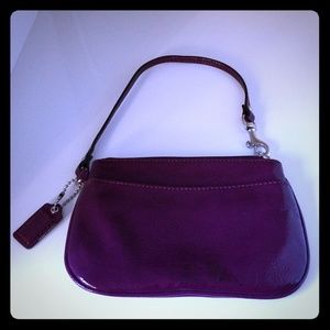 Coach Patent Wrislet in Deep Auburgine Purple